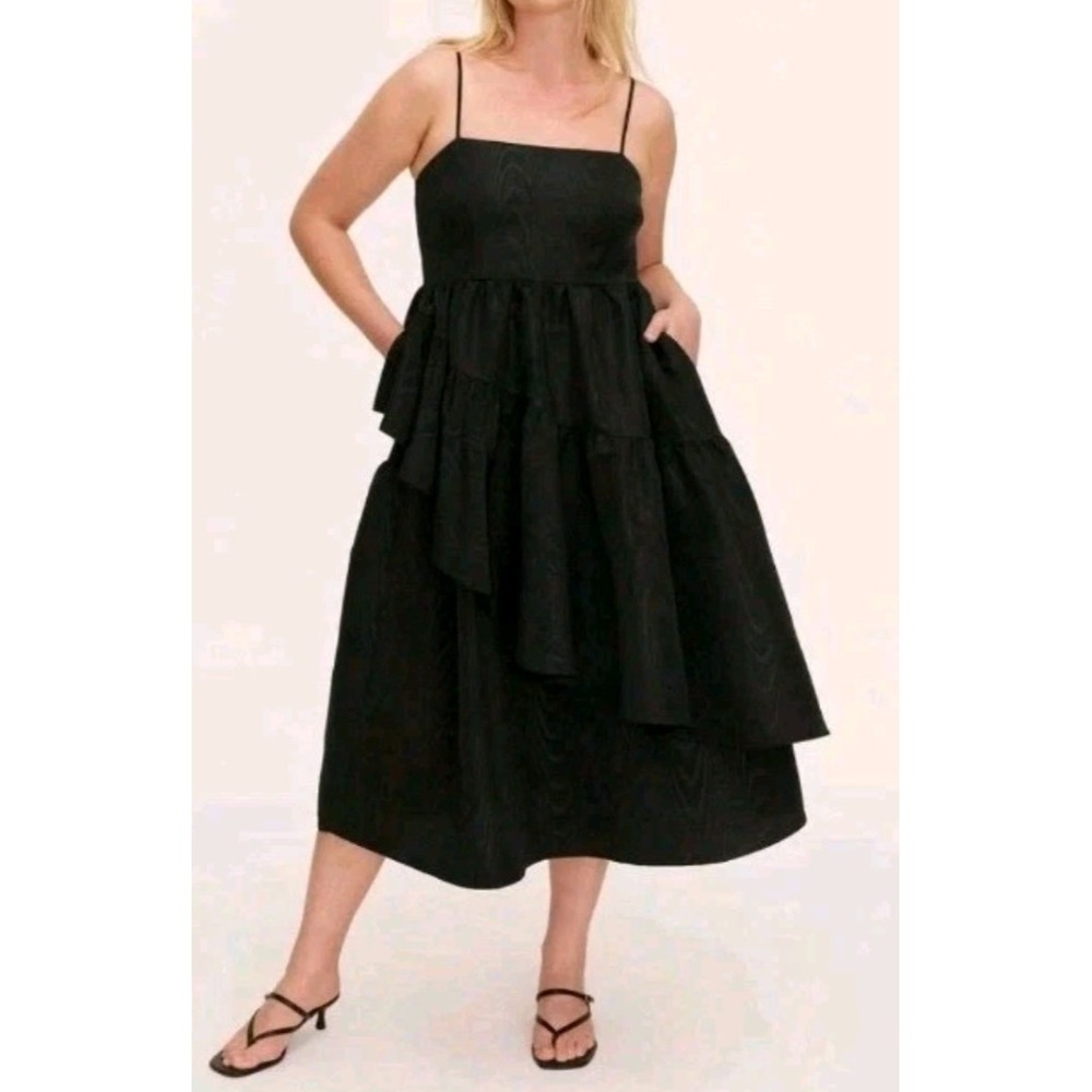 Women's Tiered Ruffle Midi Tank Dress - kate spade new york Black L